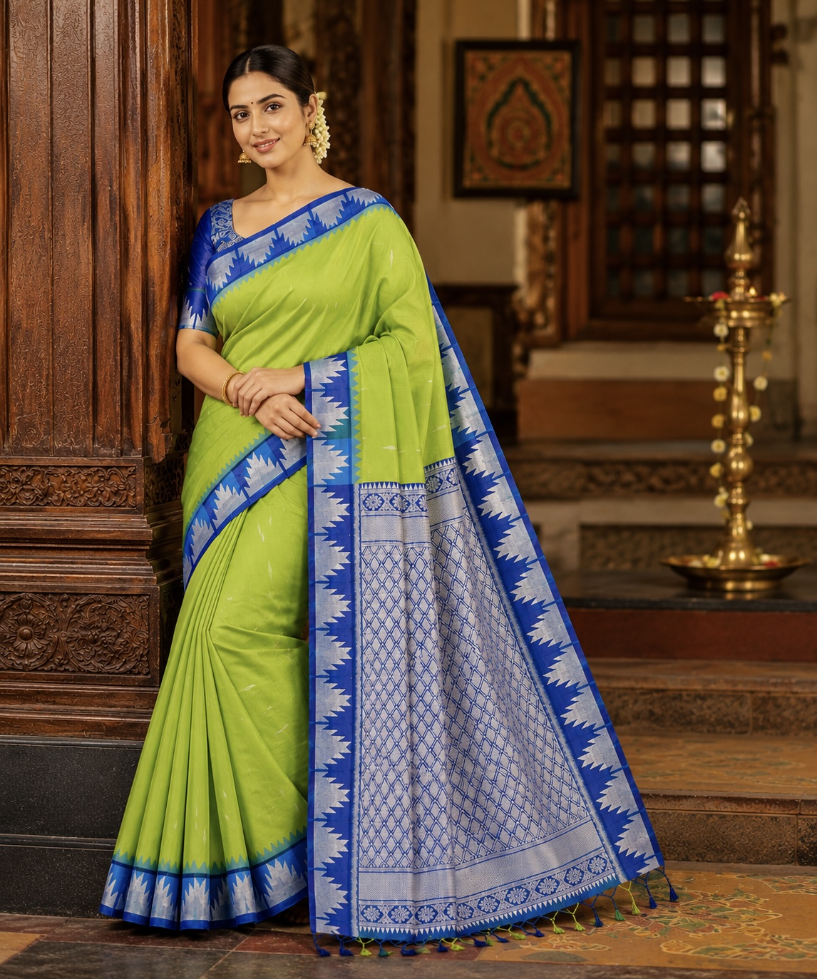 Flora Soft Silk Embroidered Saree