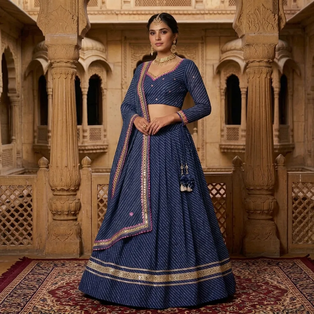 rangrez-leheriya-mirror-work-lehenga-choli-set